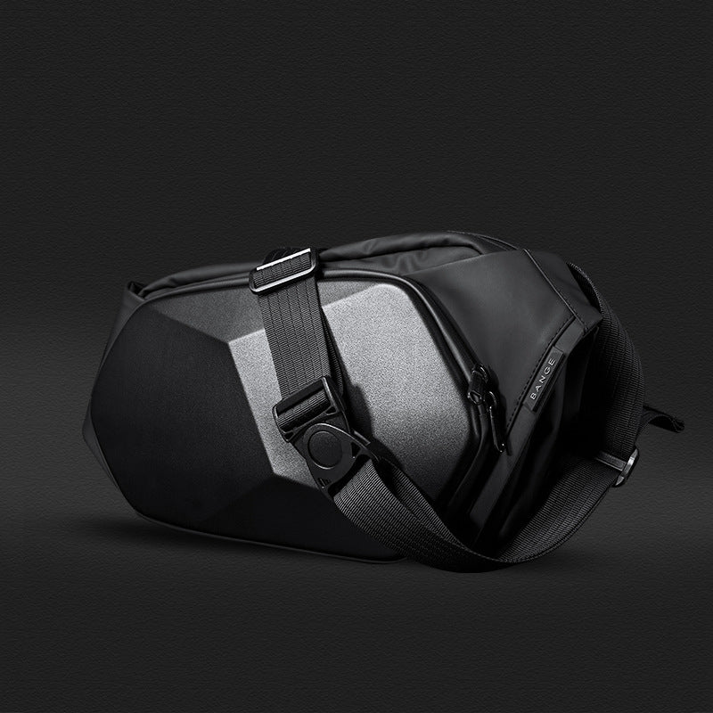 BANGE Shoulder Bag Men's Waterproof Chest Bag Trend Oblique Cross Bag Men's Polyhedral Waist Bag Business Hard Shell Small Bag