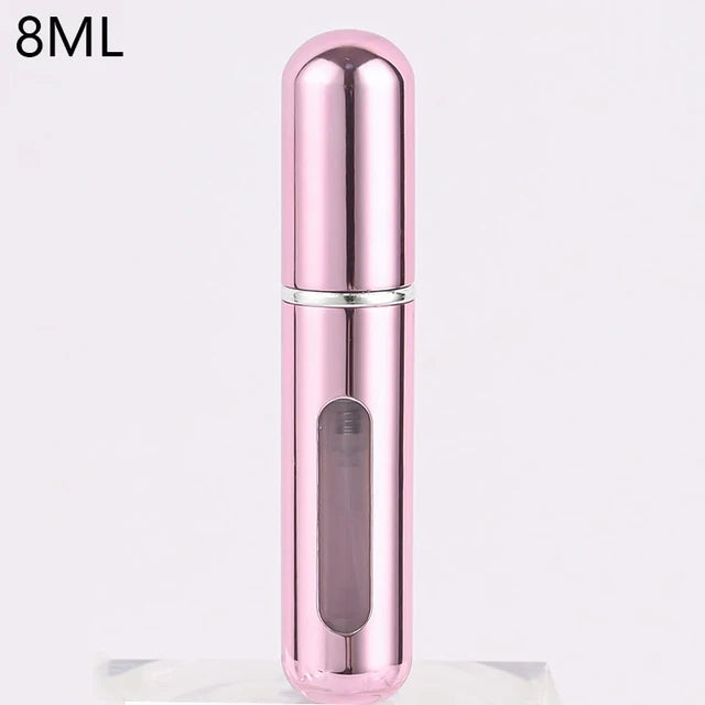 Contenitore liquido portatile per atomizzatore di profumo da 8/5ml per cosmetici che viaggiano Mini flacone riutilizzabile vuoto di Alcochol Spray in alluminio