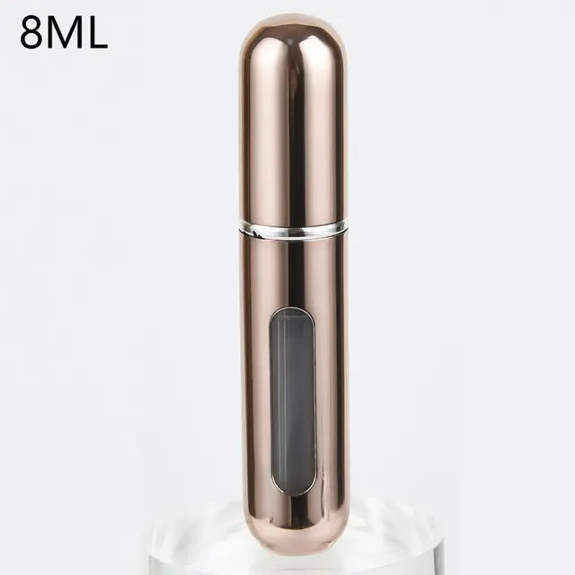 Contenitore liquido portatile per atomizzatore di profumo da 8/5ml per cosmetici che viaggiano Mini flacone riutilizzabile vuoto di Alcochol Spray in alluminio