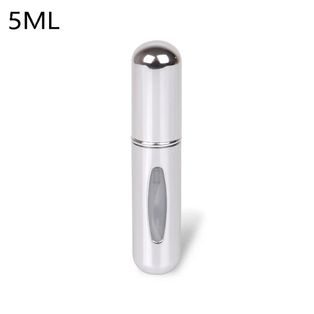 Contenitore liquido portatile per atomizzatore di profumo da 8/5ml per cosmetici che viaggiano Mini flacone riutilizzabile vuoto di Alcochol Spray in alluminio