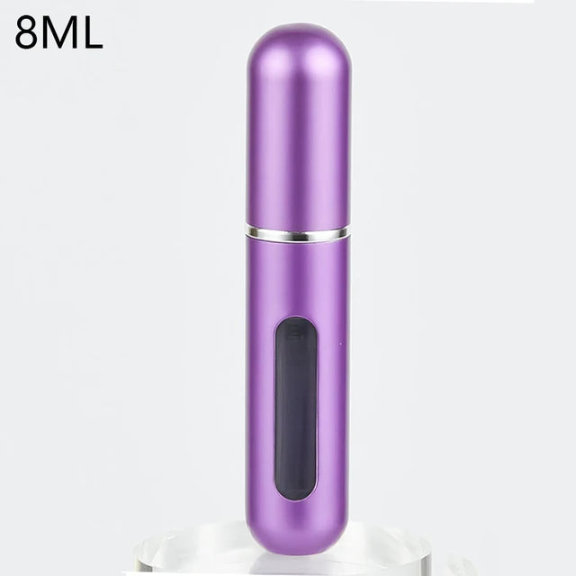 Contenitore liquido portatile per atomizzatore di profumo da 8/5ml per cosmetici che viaggiano Mini flacone riutilizzabile vuoto di Alcochol Spray in alluminio