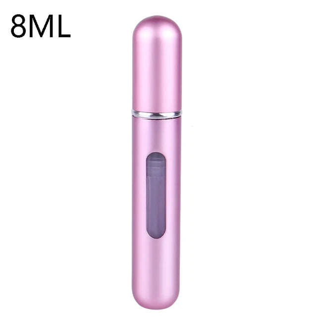 Contenitore liquido portatile per atomizzatore di profumo da 8/5ml per cosmetici che viaggiano Mini flacone riutilizzabile vuoto di Alcochol Spray in alluminio