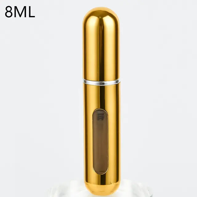 Contenitore liquido portatile per atomizzatore di profumo da 8/5ml per cosmetici che viaggiano Mini flacone riutilizzabile vuoto di Alcochol Spray in alluminio