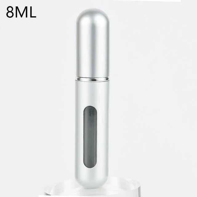 Contenitore liquido portatile per atomizzatore di profumo da 8/5ml per cosmetici che viaggiano Mini flacone riutilizzabile vuoto di Alcochol Spray in alluminio
