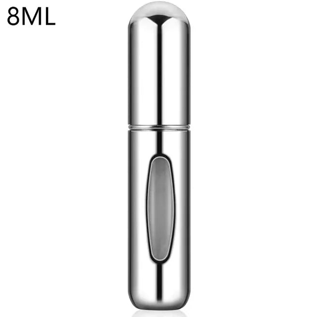 Contenitore liquido portatile per atomizzatore di profumo da 8/5ml per cosmetici che viaggiano Mini flacone riutilizzabile vuoto di Alcochol Spray in alluminio