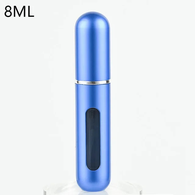 Contenitore liquido portatile per atomizzatore di profumo da 8/5ml per cosmetici che viaggiano Mini flacone riutilizzabile vuoto di Alcochol Spray in alluminio