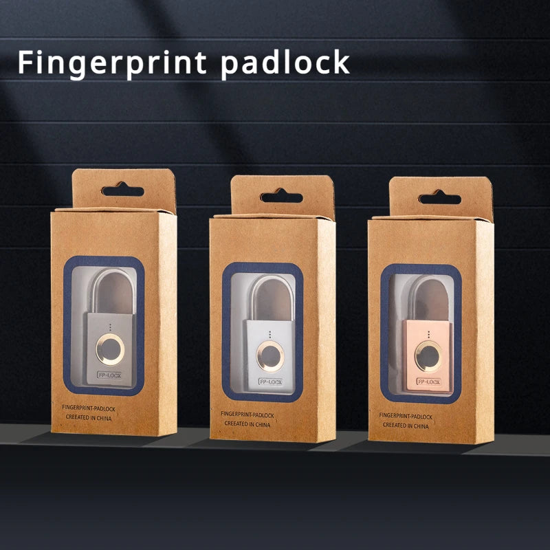Convenient Fingerprint Lock Padlock Unlock with One Touch, Heavy Duty Weatherproof Portable Security Lock for School, Outdoor