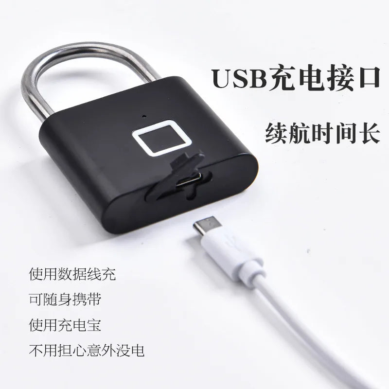 Convenient Fingerprint Lock Padlock Unlock with One Touch, Heavy Duty Weatherproof Portable Security Lock for School, Outdoor