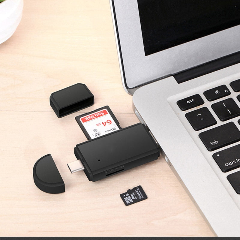 Type C & micro USB & USB 3 In 1 OTG Card Reader High-speed USB2.0 Universal OTG TF/SD for Android Computer Extension Headers