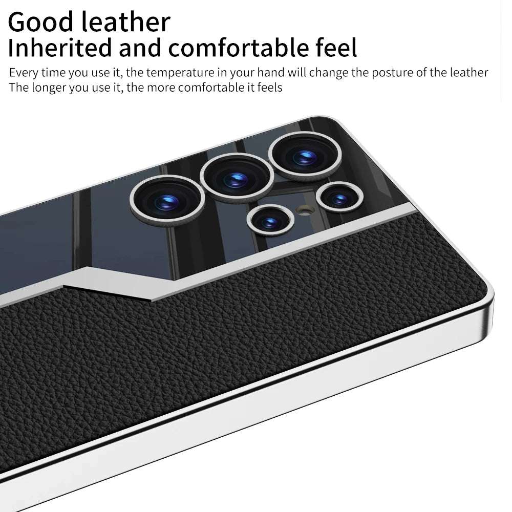 Thin TPU Soft Supercar Footage S25Ultra Case For Samsung Galaxy S23 S24 S25 Ultra 5G Phone Case Plating Leather Protection Cover