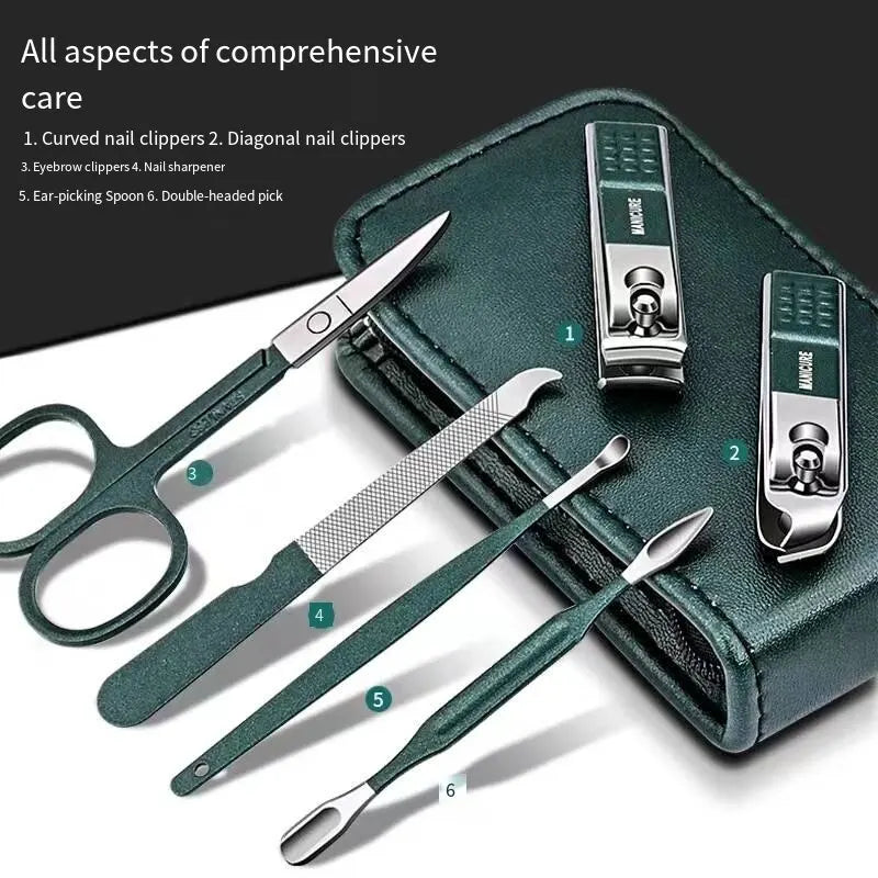 Set di forbici per unghie tagliaunghie speciali per uomo e donna di fascia alta per uso domestico strumenti di bellezza per Manicure 6 pezzi portatili per uso domestico