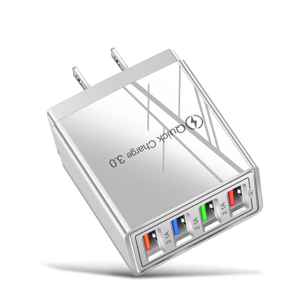 USB-Ladegerät Quick Charge 3.0 4 Handy-Adapter für Tablet, tragbares mobiles Wandladegerät, Schnellladegerät