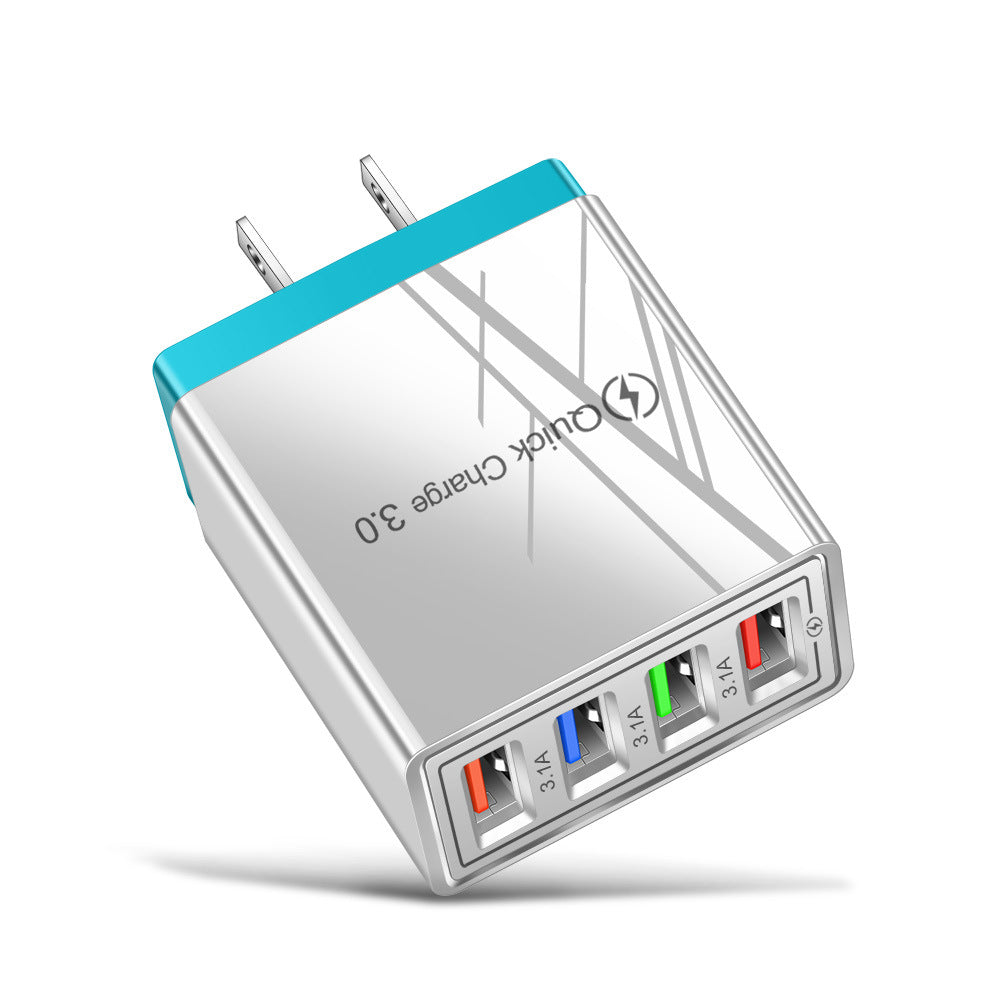 USB-Ladegerät Quick Charge 3.0 4 Handy-Adapter für Tablet, tragbares mobiles Wandladegerät, Schnellladegerät