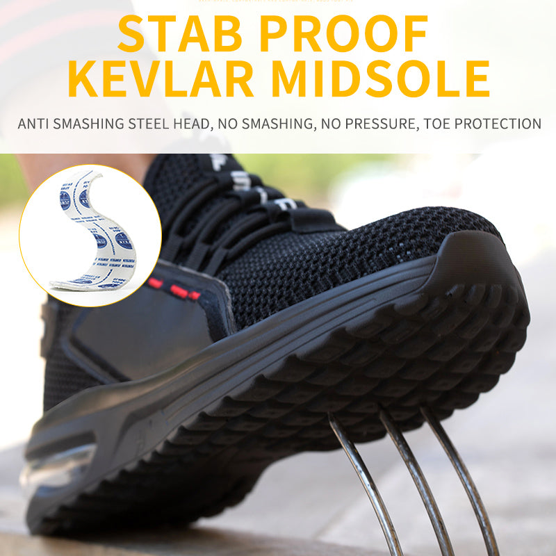 Breathable Lightweight And Wear-Resistant Work Shoes Anti-Smashing And Anti-Piercing Flying Woven Steel Toe Cap Protective Shoes