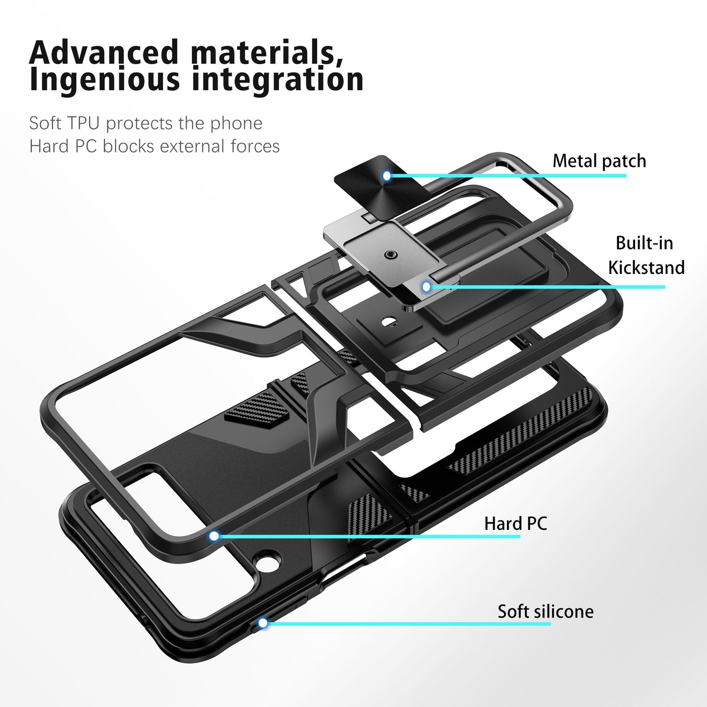 Geeignet für Samsung Z Flip3 Handyhülle Galaxy Zflip3 Klappschutzhülle 5G Halterung Anti-Fall