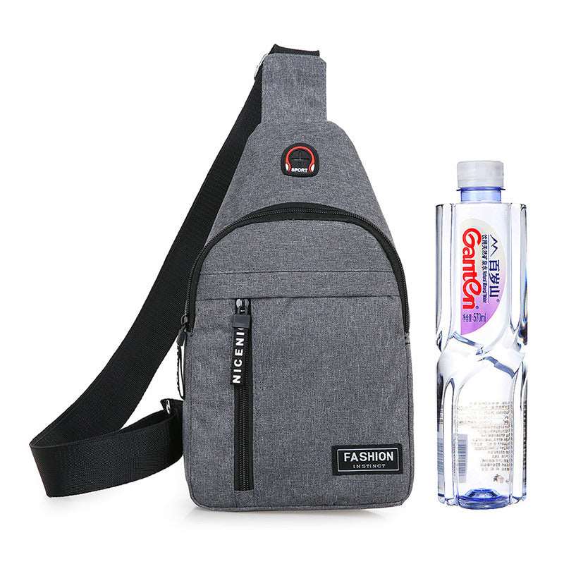 Men's Chest Bag Canvas Leisure Sports Running Messenger Bag