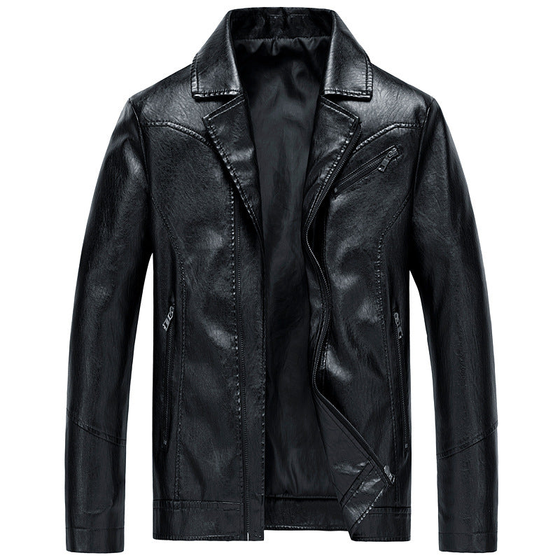 Men's Leather Jackets Leather Suits Thin Washable Leather Jackets