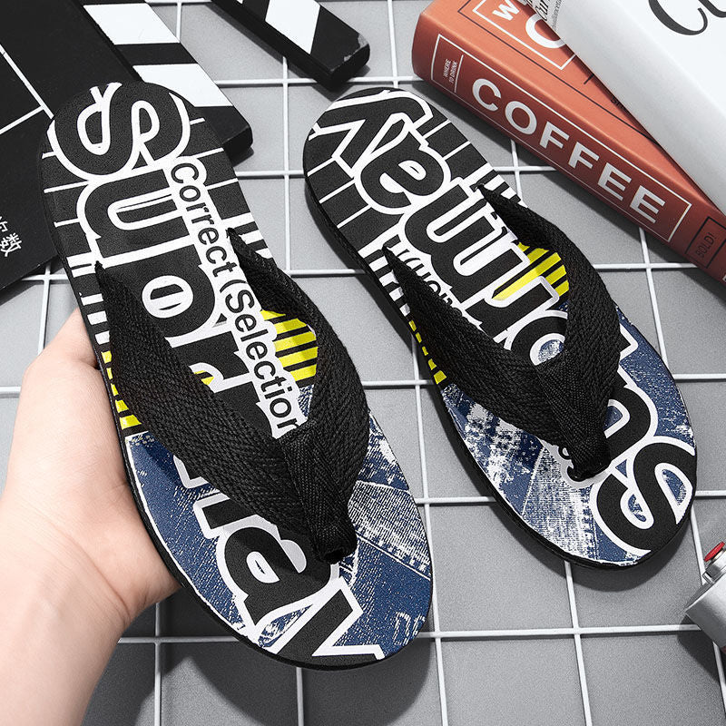 Sommer-Flip-Flop-Sandalen für Herren, Tide Drag, Strandmode, Outdoor-Kleidung, All-Match, Pinch Feet