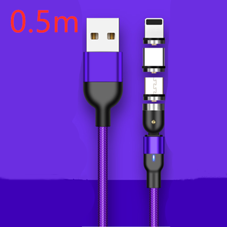 Magnetic Data Cable 540 Degree 180 Degree Rotating Charging Cable Blind Suction Three-in-one Bent Magnetic Cable