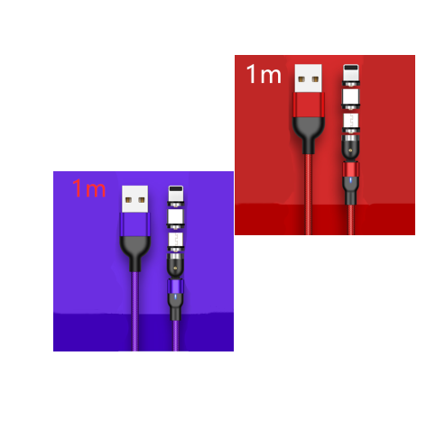 Magnetisches Datenkabel, 540 Grad, 180 Grad drehbares Ladekabel, Blindsaugung, drei-in-eins gebogenes Magnetkabel