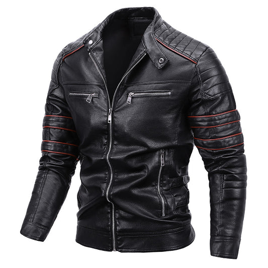 Herren Plus Velvet Motorradjacke Leder