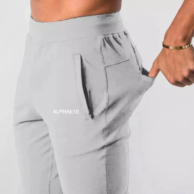 2023 New Muscle Fitness Running Training Cotton Sports Pants Breathable Men's Pants Slim Beam Mouth Casual Health Pants