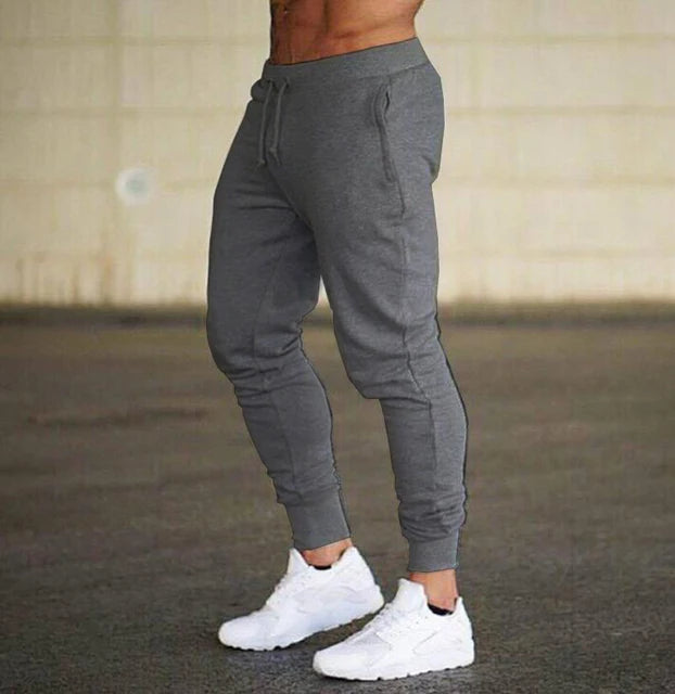 2023 New Muscle Fitness Running Training Cotton Sports Pants Breathable Men's Pants Slim Beam Mouth Casual Health Pants