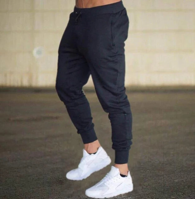 2023 New Muscle Fitness Running Training Cotton Sports Pants Breathable Men's Pants Slim Beam Mouth Casual Health Pants