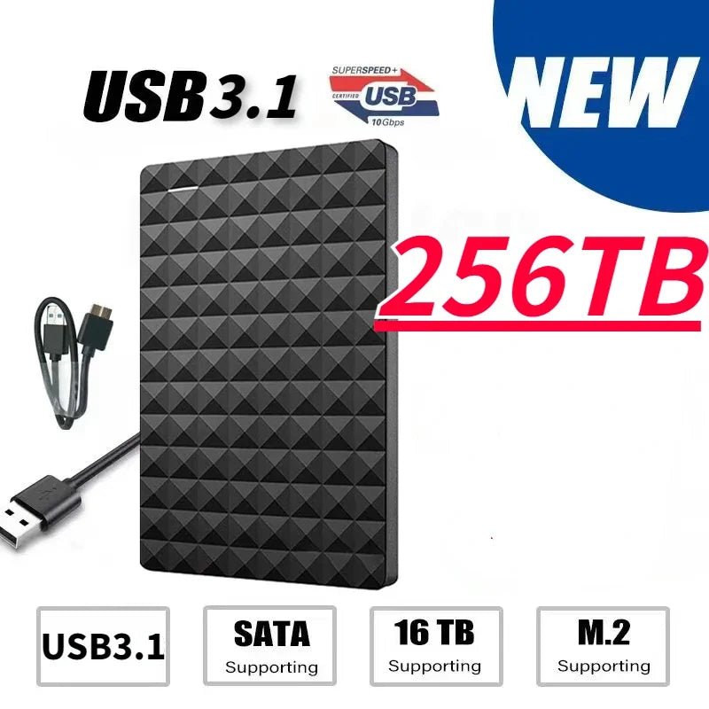 2023 Original Portable SSD Large Capacity 256TB/8TB USB3.1 Interface External Hard Drive 2.5 Inch Compatible with Computer/PS4