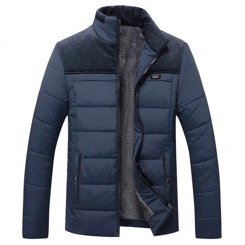 2023 Male Jacket Casual Solid Color Fashion Slim Plus Velvet Jacket Coat Men M-4Xl High Quality Windproof Warm Jacket Men