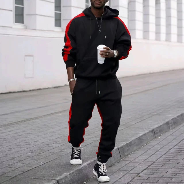 2023 mode Männer Streetwear Täglichen Kleidung Kordelzug Herbst Winter männer Hoodies + Jogginghose 2 Stück Set männer Casual