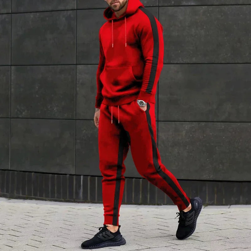 2023 mode Männer Streetwear Täglichen Kleidung Kordelzug Herbst Winter männer Hoodies + Jogginghose 2 Stück Set männer Casual