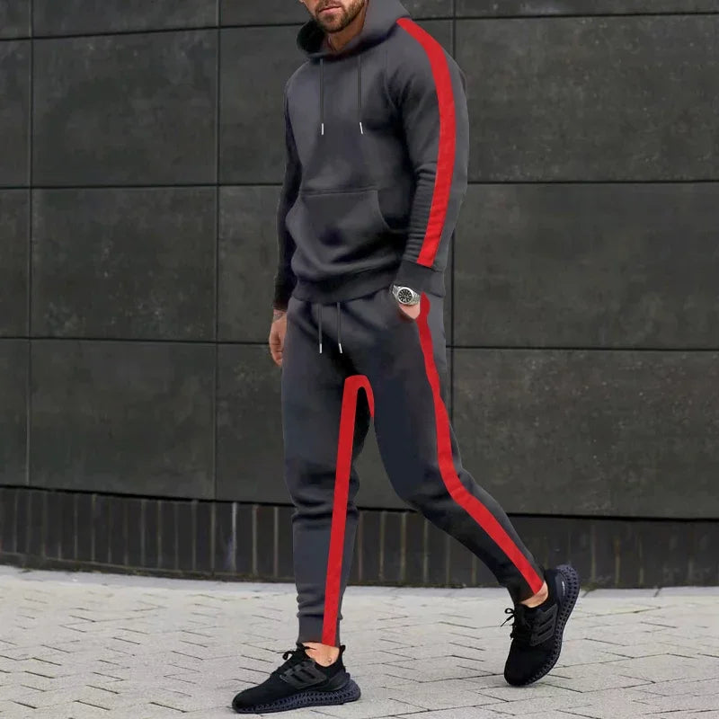 2023 Fashion Men Streetwear Daily Clothing Drawstring Autumn Winter Men's Hoodies + Sweatpants 2 Piece Set Men's Casual