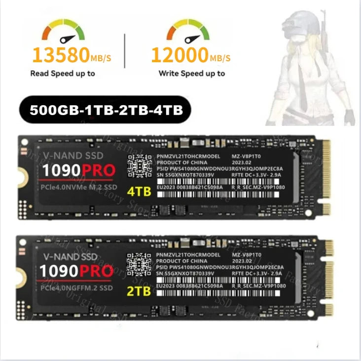 2024 brandneue original ssd 1090pro 1TB m2 4,0 NVME PCIE Gen x 4 2TB 4TB interne Solid State Disk SSD HDD für Laptop/PS5/PC