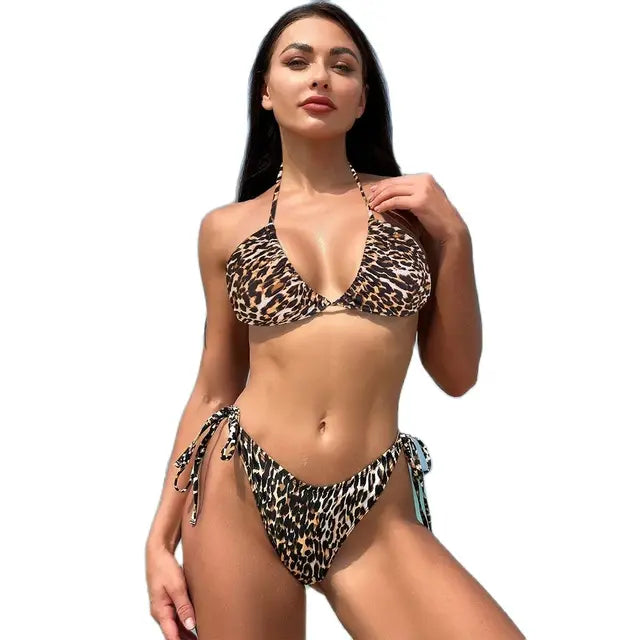 2024 nuovo Bikini a triangolo Sexy in 2 pezzi da donna con cinturino posteriore aperto stile Instagram, costumi da bagno Sexy estivi per le vacanze al mare