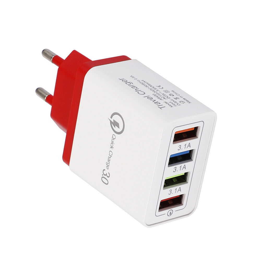 USB-Ladegerät Quick Charge 3.0 4 Handy-Adapter für Tablet, tragbares mobiles Wandladegerät, Schnellladegerät