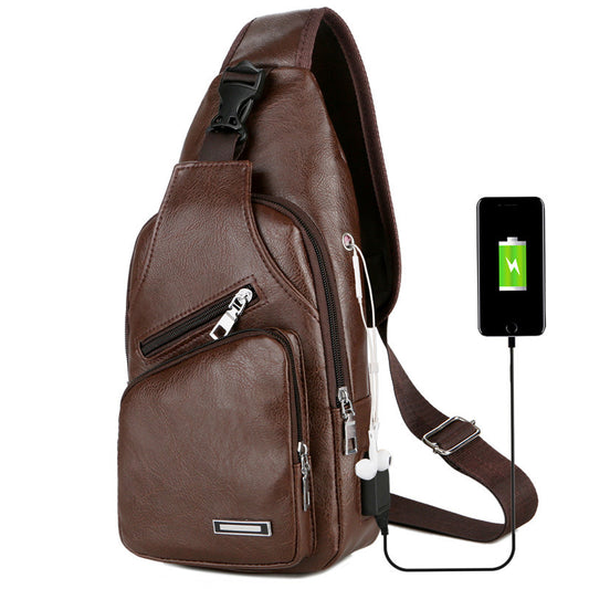 Tragbare USB-Lade-Brusttasche, Messenger-Tasche