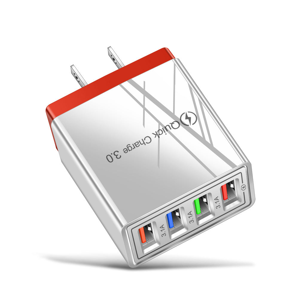 USB-Ladegerät Quick Charge 3.0 4 Handy-Adapter für Tablet, tragbares mobiles Wandladegerät, Schnellladegerät