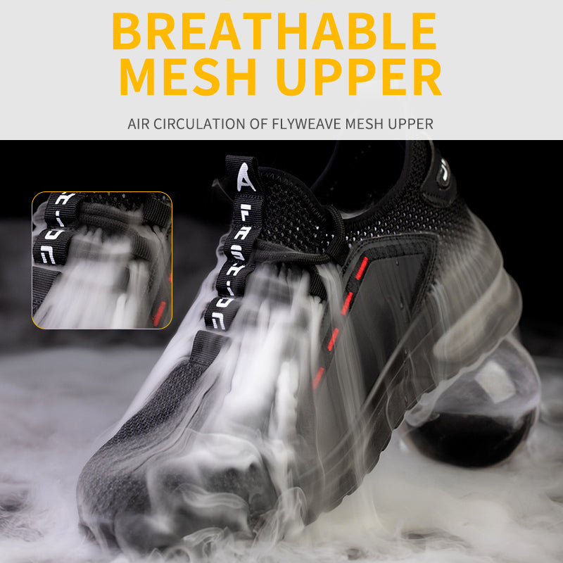 Breathable Lightweight And Wear-Resistant Work Shoes Anti-Smashing And Anti-Piercing Flying Woven Steel Toe Cap Protective Shoes