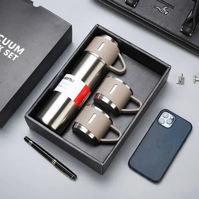 304 Thermos sottovuoto Set di tazze in acciaio inossidabile portatile Sport borsa da viaggio confezione regalo caffè Business bottiglie d'acqua