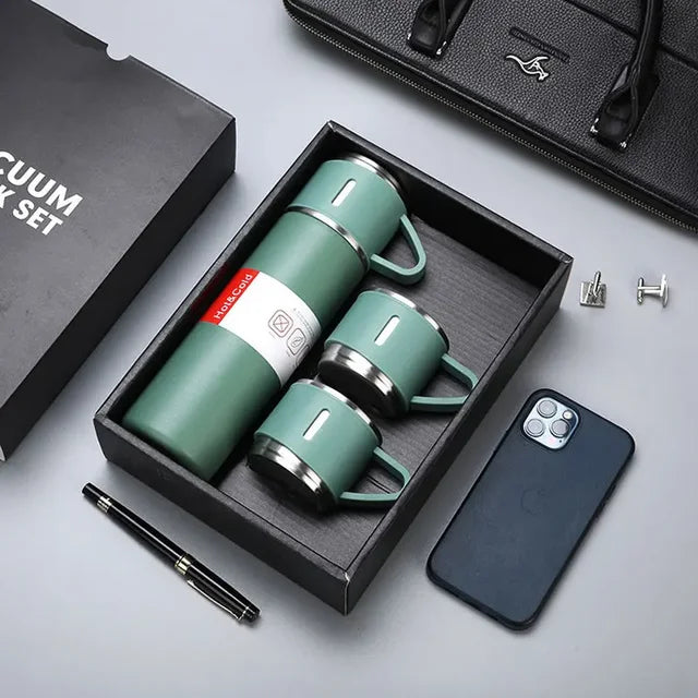 304 Thermos sottovuoto Set di tazze in acciaio inossidabile portatile Sport borsa da viaggio confezione regalo caffè Business bottiglie d'acqua