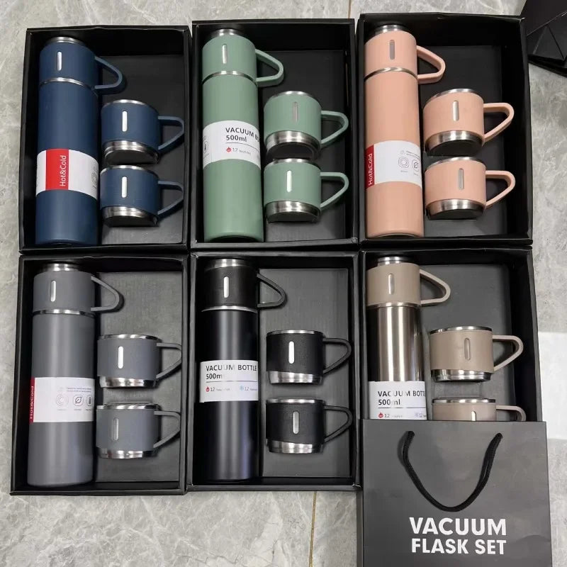 304 Thermos sottovuoto Set di tazze in acciaio inossidabile portatile Sport borsa da viaggio confezione regalo caffè Business bottiglie d'acqua