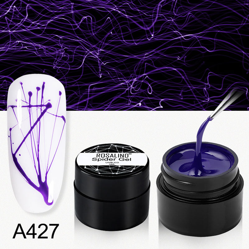 ROSALIND Gel Spider Line For Nails Art Gel Polish UV Colors Painting Gel Nail Polish Spider Gel Lacquer Web Stickers Gel Polish