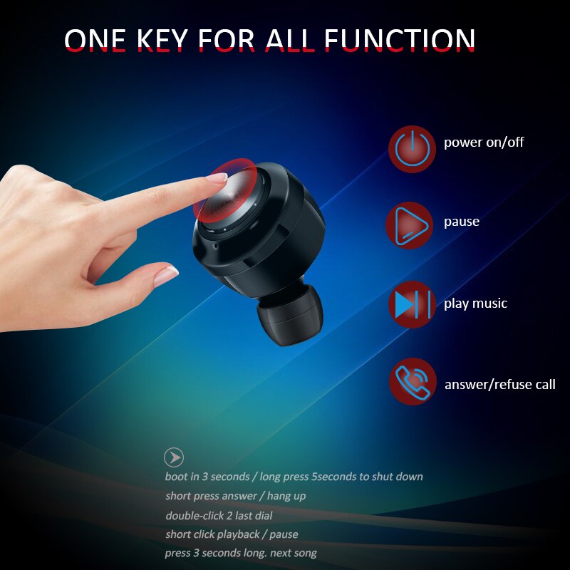 NBL TWS 5.0 Bluetooth Earphone Wireless Headphone IPX4 Waterproof Stereoe Earbuds Micophone Headest Mini 300mAh Gaming earphone