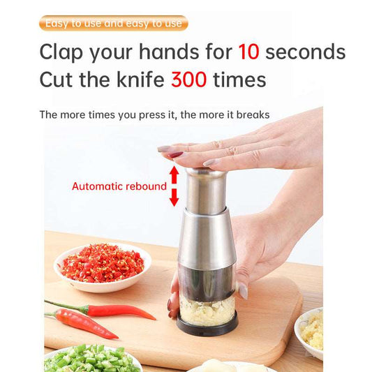 Manual Patting Knife, Stainless Steel, All Steel, Multifunctional Garlic Pester, Household Kitchen Cutter, Garlic Pester