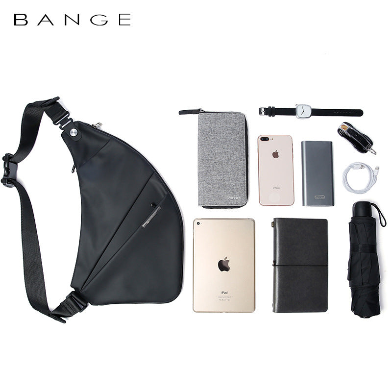 New Chest Bag Men's Shoulder Bag Korean Version Cool Casual Messenger Bag Men's Light And Thin Expansion Gun Bag