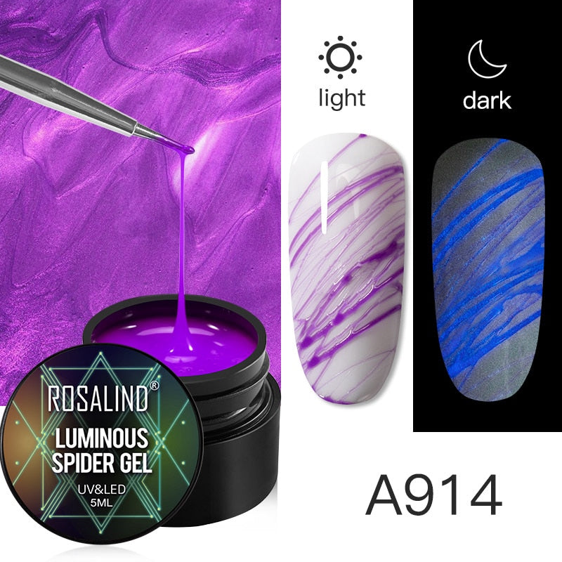 ROSALIND Gel Spider Line For Nails Art Gel Polish UV Colors Painting Gel Nail Polish Spider Gel Lacquer Web Stickers Gel Polish 