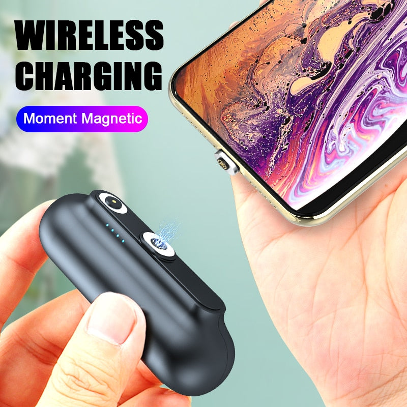 Für iPhone 12 Magnetische Power Bank 2600 mAh Mini Magnet Ladegerät Power Bank Für Xiaomi Notfall Tragbare Magnetische Externe Batterie