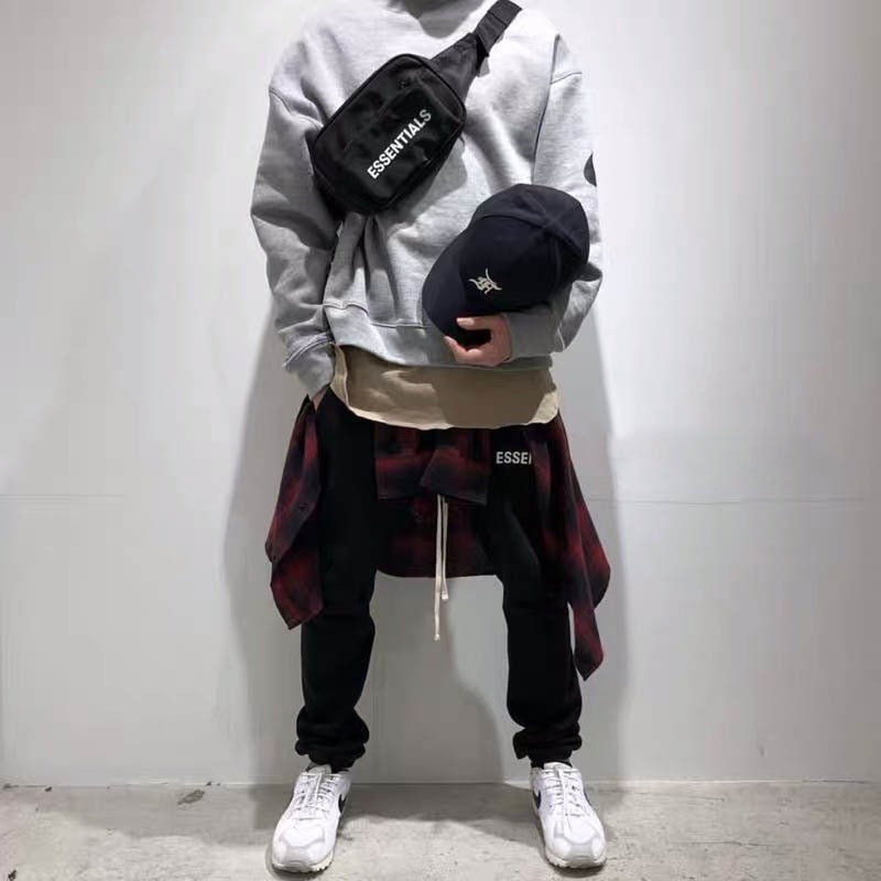 FEAR OF GOD FOG ESSENTIALS Double Stranded Crossbody Bag Small Bag Single Shoulder Bag Couple Casual Chest Waist Bag