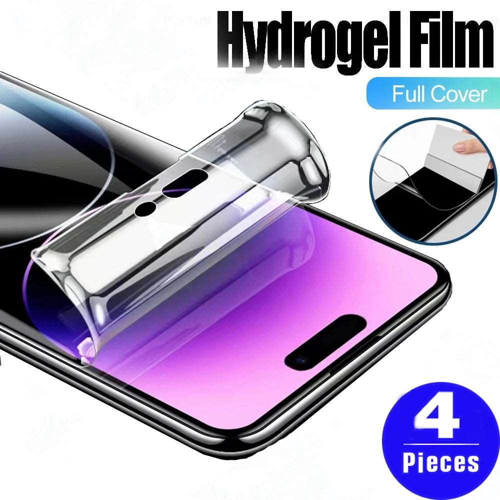 4Pcs Soft Hydrogel Film per iPhone 11 12 13 14 Pro XS Max mini XR X 7 8 Plus SE protezione dello schermo protettiva non in vetro copertura completa